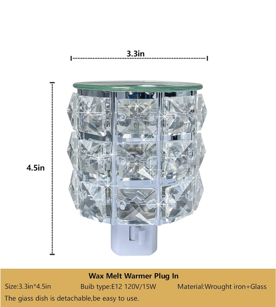 "CrystalGlow Plug-In Wax Melt Warmer: Illuminate Your Space with Fragrance"