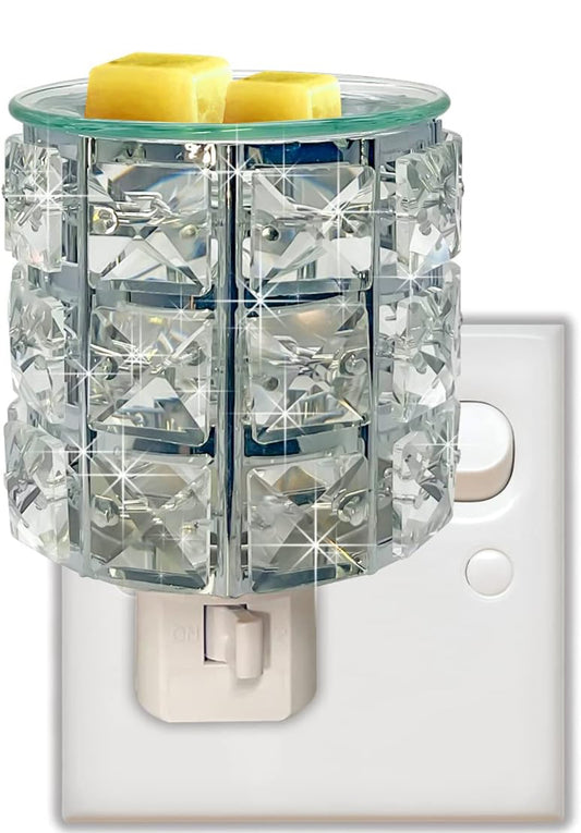 "CrystalGlow Plug-In Wax Melt Warmer: Illuminate Your Space with Fragrance"