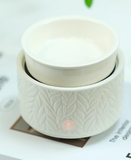 "Snowflake Mini Wax Warmer: Elegant White Edition"